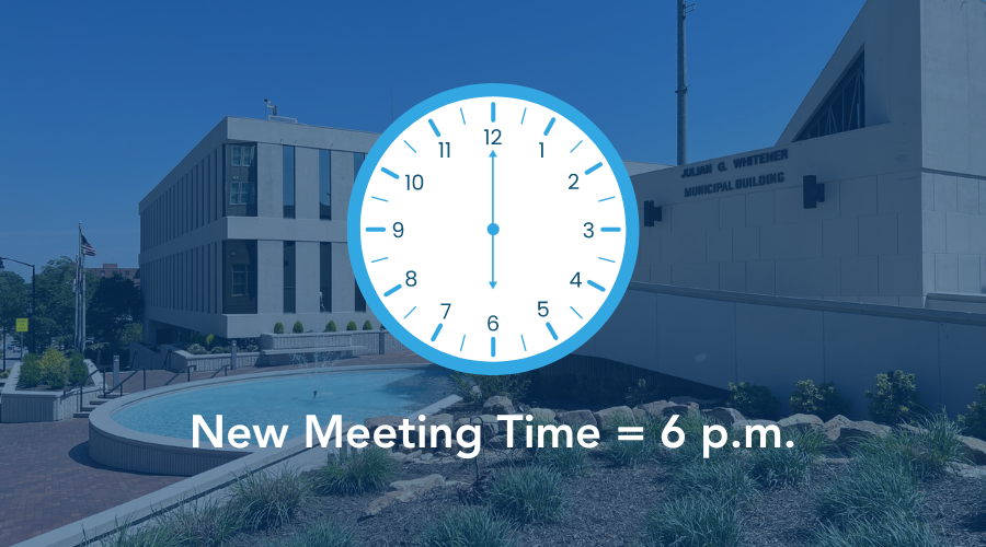 New Meeting Time = 6 p.m.